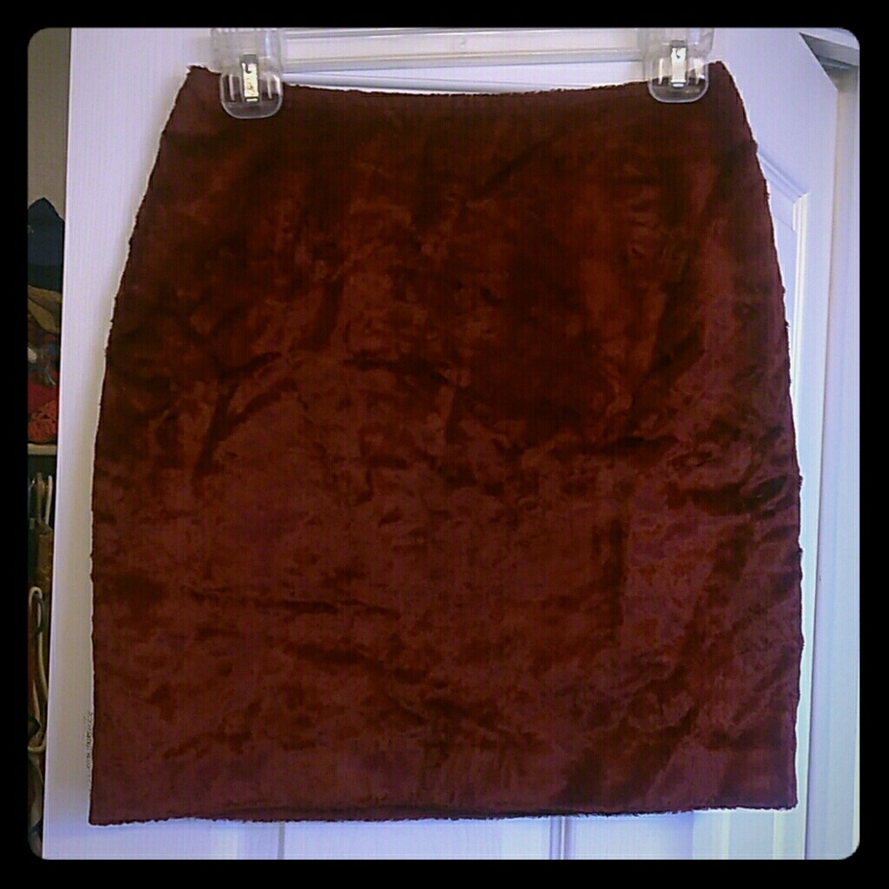 Red velvet skirt